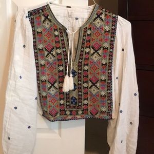 Free People Embroidered Top